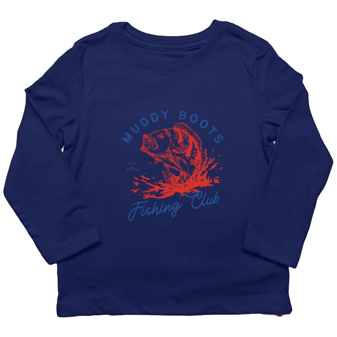 MB Fishing Club Toddler Long Sleeve Tee - Muddy Boots Clothing - Long Sleeve Tee