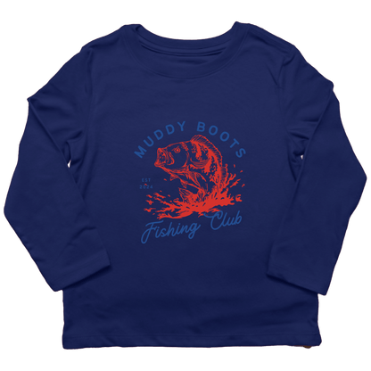 MB Fishing Club Toddler Long Sleeve Tee - Muddy Boots Clothing - Long Sleeve Tee