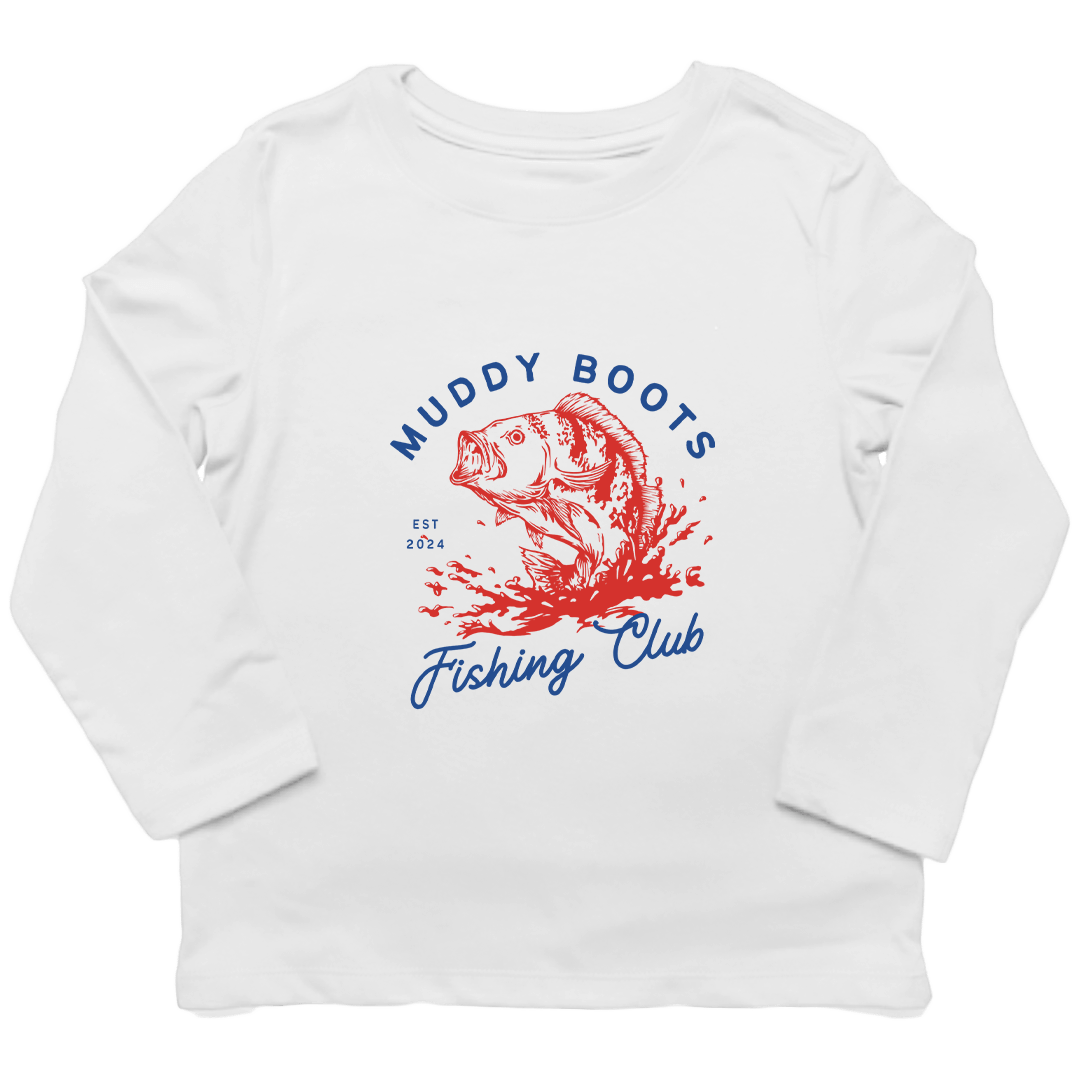 MB Fishing Club Toddler Long Sleeve Tee - Muddy Boots Clothing - Long Sleeve Tee