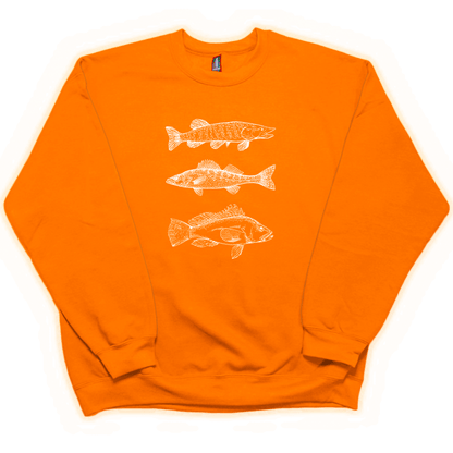 Midwest Fish Adult Crew Neck Sweatshirt - Muddy Boots Clothing - Crew Neck Sweatshirt