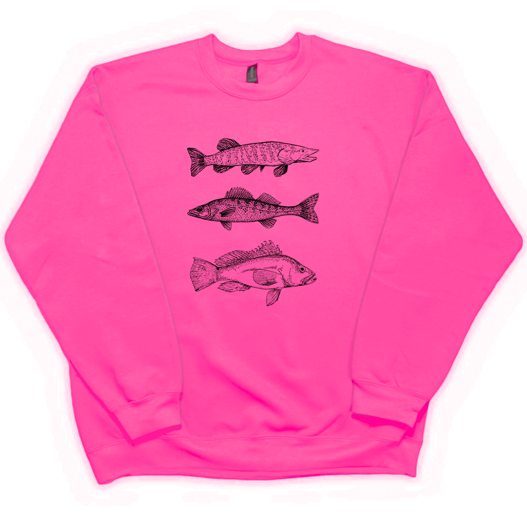 Midwest Fish Adult Crew Neck Sweatshirt - Muddy Boots Clothing - Crew Neck Sweatshirt