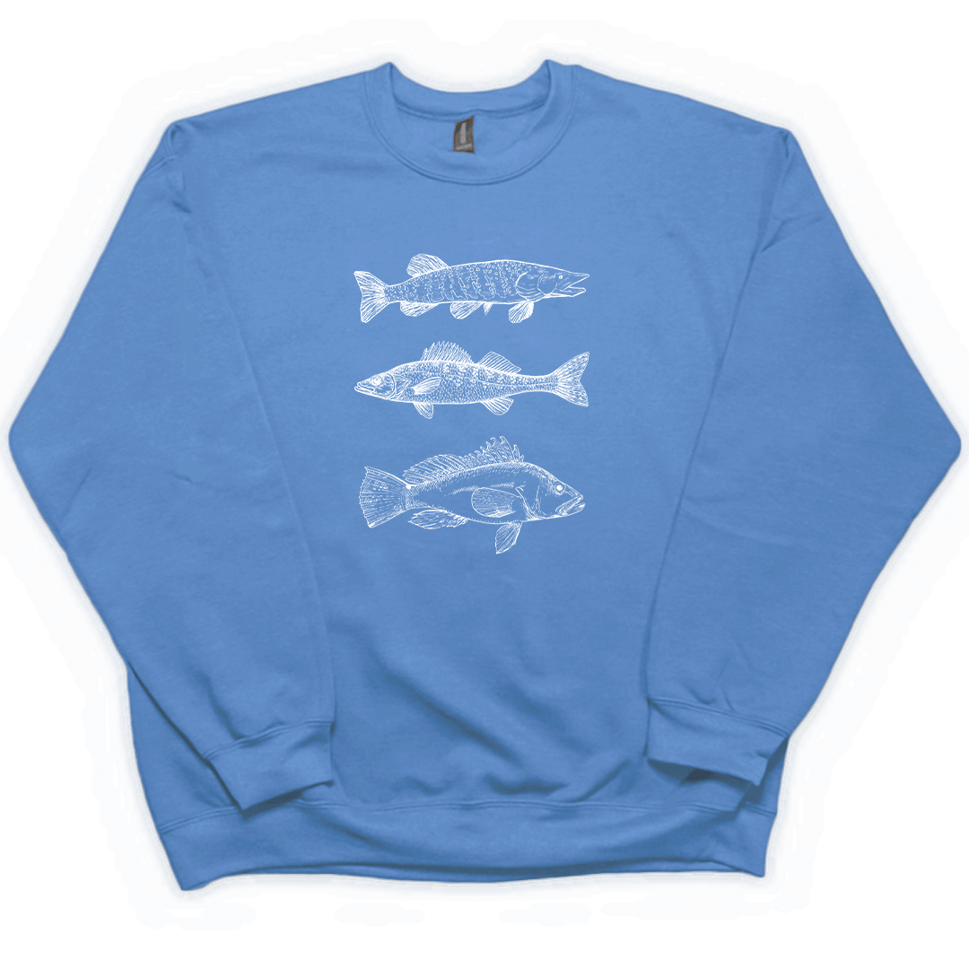 Midwest Fish Adult Crew Neck Sweatshirt - Muddy Boots Clothing - Crew Neck Sweatshirt