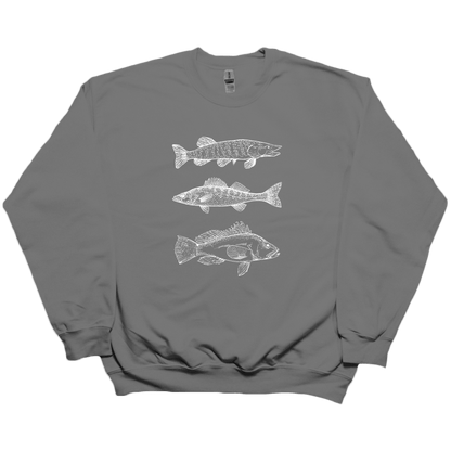 Midwest Fish Adult Crew Neck Sweatshirt - Muddy Boots Clothing - Crew Neck Sweatshirt