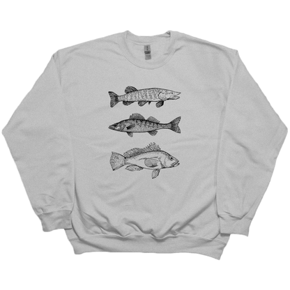 Midwest Fish Adult Crew Neck Sweatshirt - Muddy Boots Clothing - Crew Neck Sweatshirt
