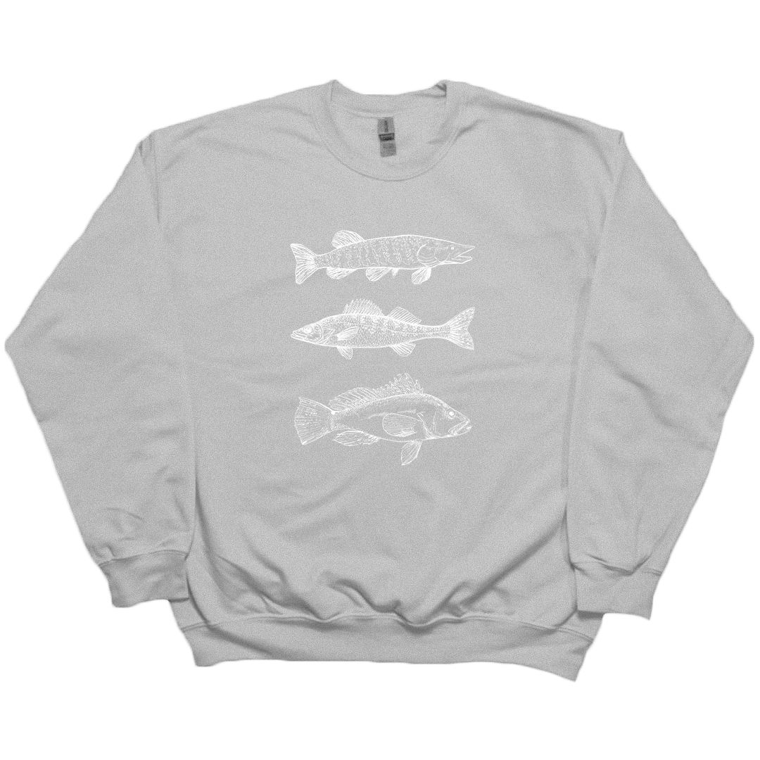 Midwest Fish Adult Crew Neck Sweatshirt - Muddy Boots Clothing - Crew Neck Sweatshirt
