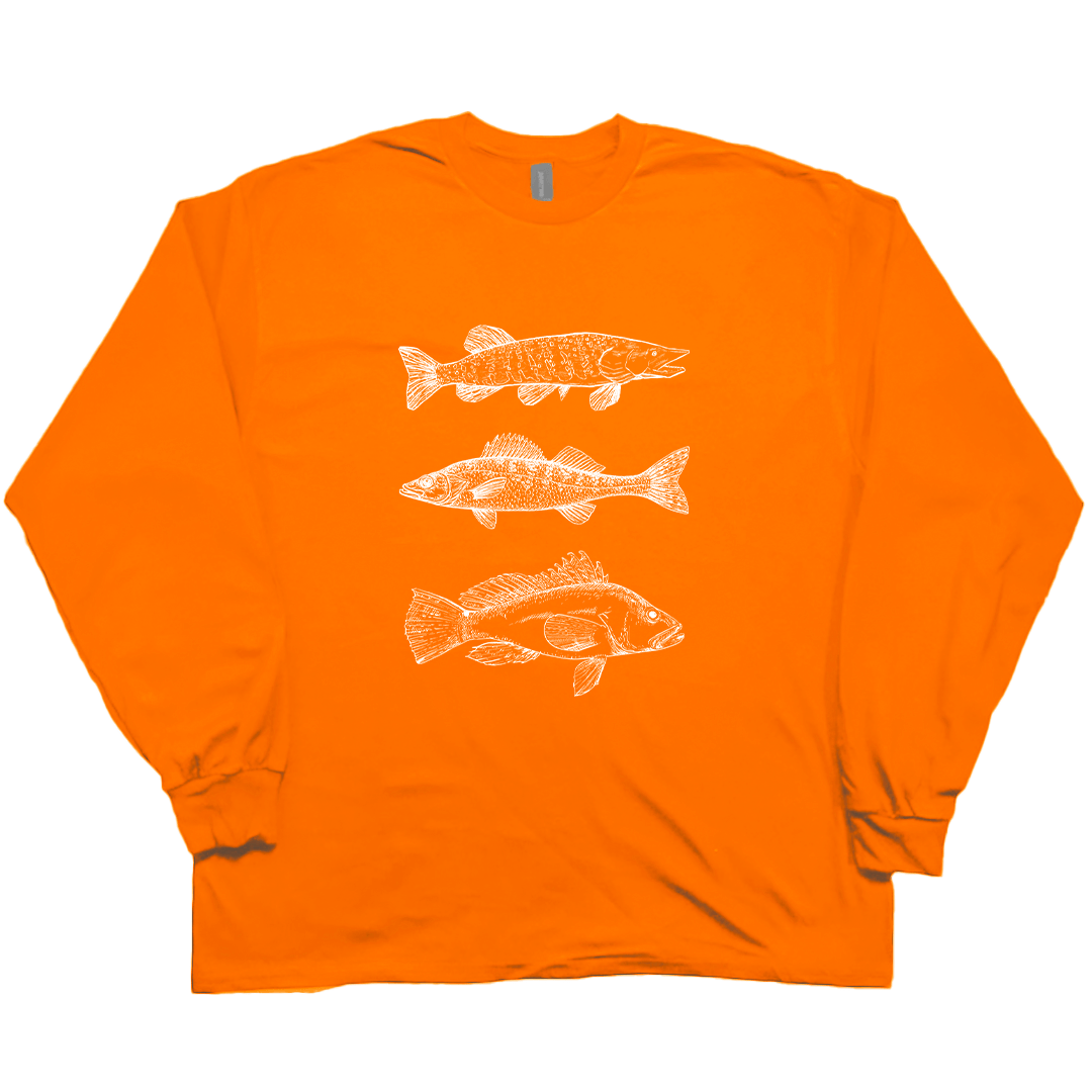 Midwest Fish Adult Long Sleeve Tee - Muddy Boots Clothing - Long Sleeve Tee