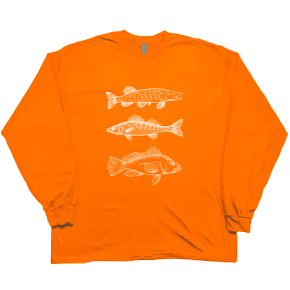 Midwest Fish Adult Long Sleeve Tee - Muddy Boots Clothing - Long Sleeve Tee