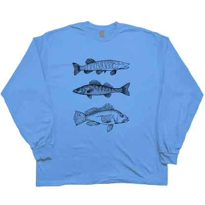 Midwest Fish Adult Long Sleeve Tee - Muddy Boots Clothing - Long Sleeve Tee