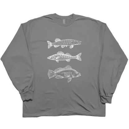 Midwest Fish Adult Long Sleeve Tee - Muddy Boots Clothing - Long Sleeve Tee