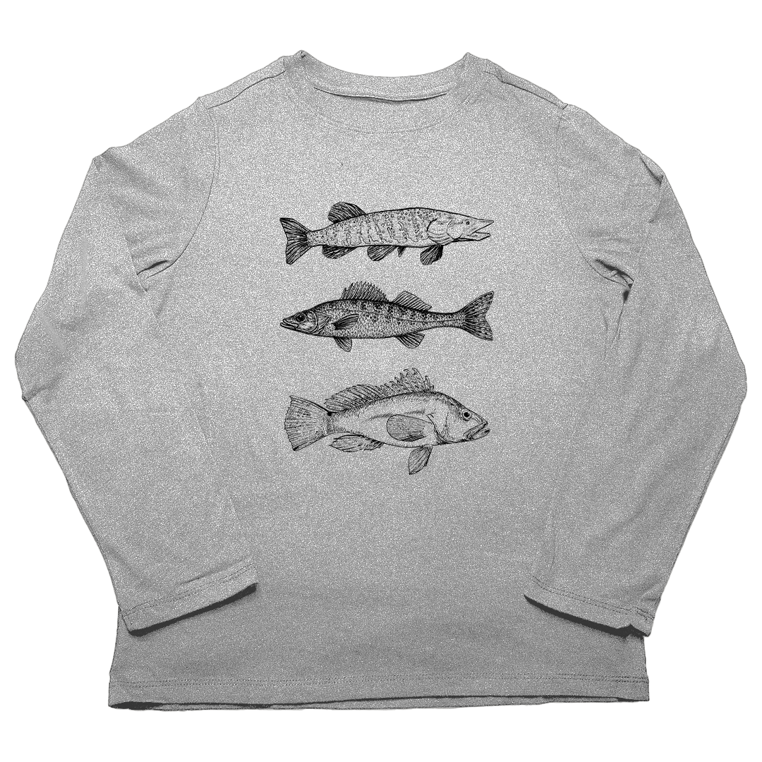 Midwest Fish Adult Long Sleeve Tee - Muddy Boots Clothing - Long Sleeve Tee