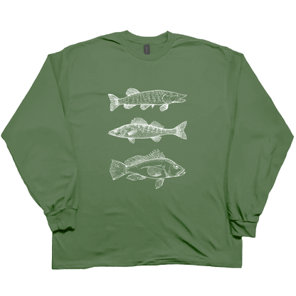 Midwest Fish Adult Long Sleeve Tee - Muddy Boots Clothing - Long Sleeve Tee