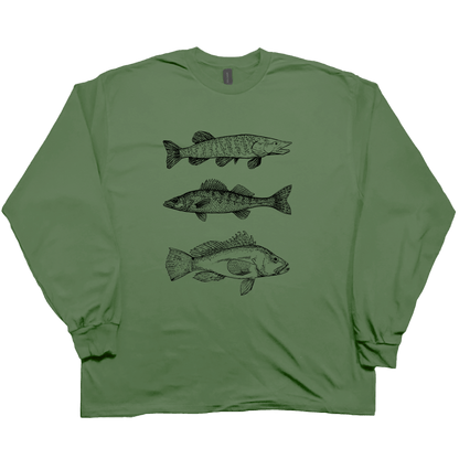 Midwest Fish Adult Long Sleeve Tee - Muddy Boots Clothing - Long Sleeve Tee