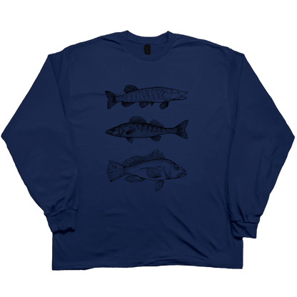 Midwest Fish Adult Long Sleeve Tee - Muddy Boots Clothing - Long Sleeve Tee