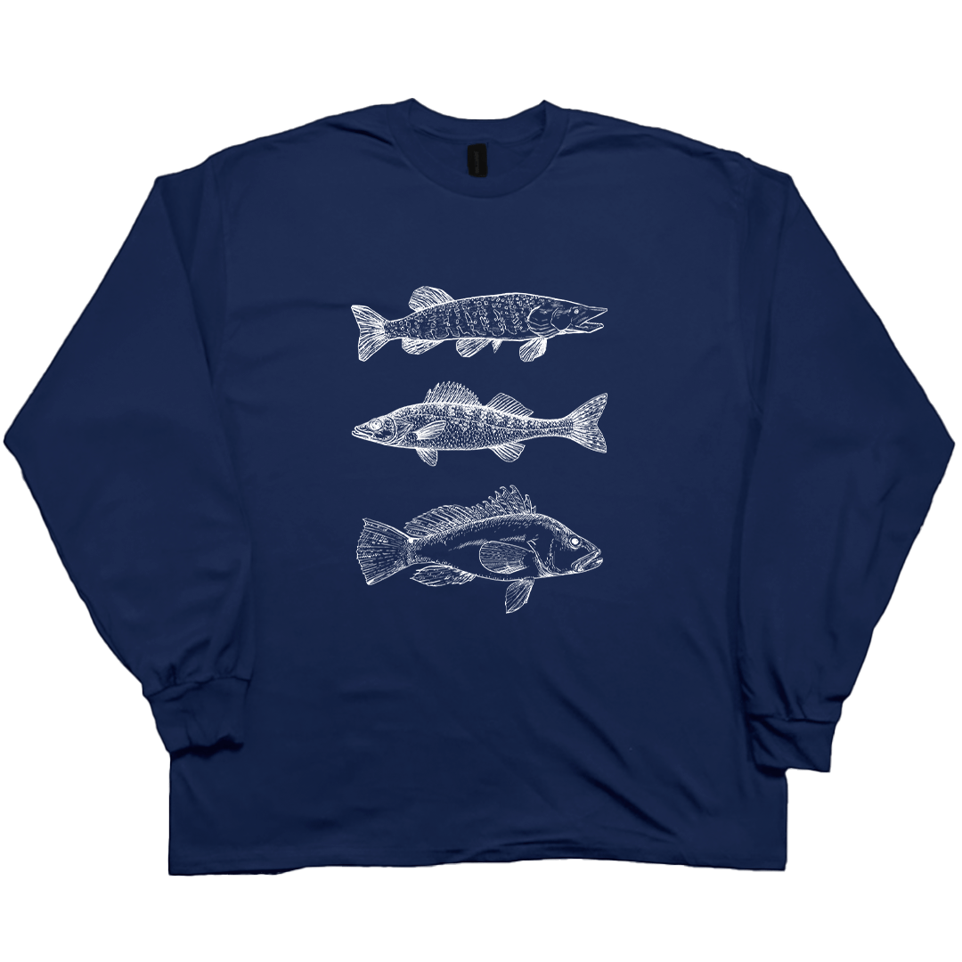 Midwest Fish Adult Long Sleeve Tee - Muddy Boots Clothing - Long Sleeve Tee