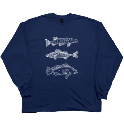 Midwest Fish Adult Long Sleeve Tee - Muddy Boots Clothing - Long Sleeve Tee