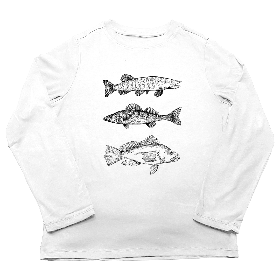 Midwest Fish Adult Long Sleeve Tee - Muddy Boots Clothing - Long Sleeve Tee