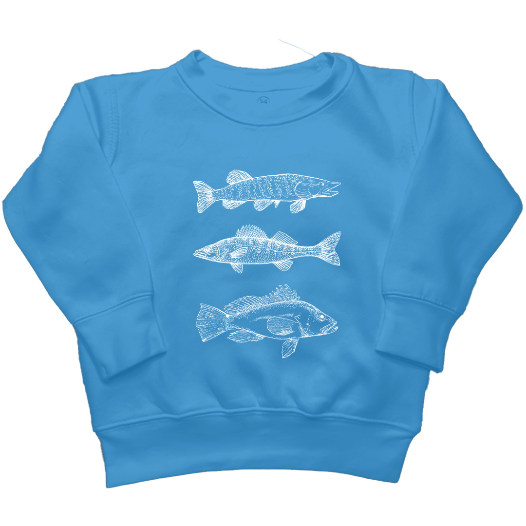 Midwest Fish Kids Crew Neck Sweatshirt - Muddy Boots Clothing - Crew Neck Sweatshirt
