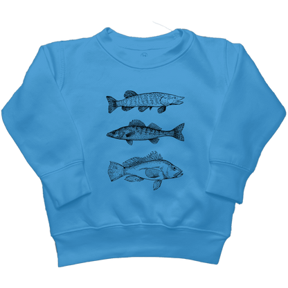 Midwest Fish Kids Crew Neck Sweatshirt - Muddy Boots Clothing - Crew Neck Sweatshirt