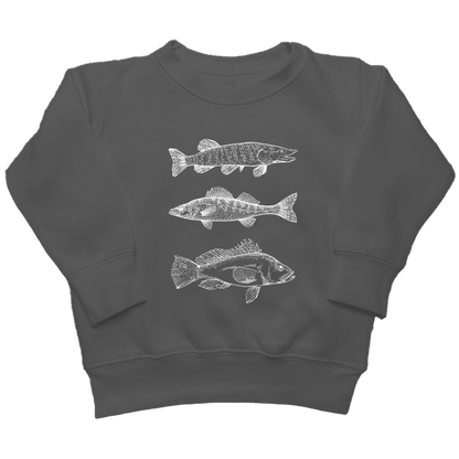 Midwest Fish Kids Crew Neck Sweatshirt - Muddy Boots Clothing - Crew Neck Sweatshirt