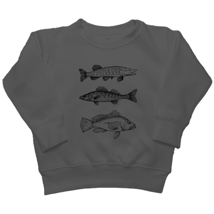 Midwest Fish Kids Crew Neck Sweatshirt - Muddy Boots Clothing - Crew Neck Sweatshirt