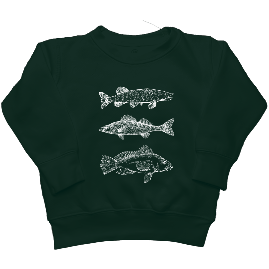 Midwest Fish Kids Crew Neck Sweatshirt - Muddy Boots Clothing - Crew Neck Sweatshirt