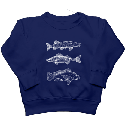 Midwest Fish Kids Crew Neck Sweatshirt - Muddy Boots Clothing - Crew Neck Sweatshirt