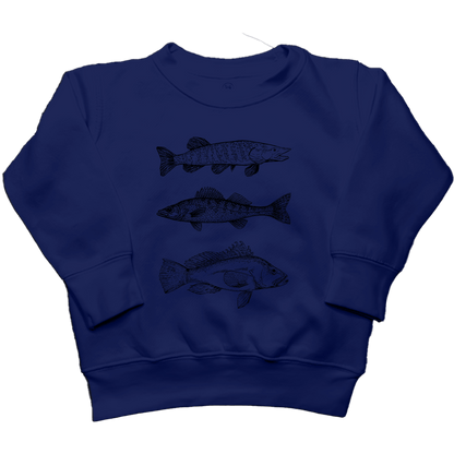 Midwest Fish Kids Crew Neck Sweatshirt - Muddy Boots Clothing - Crew Neck Sweatshirt