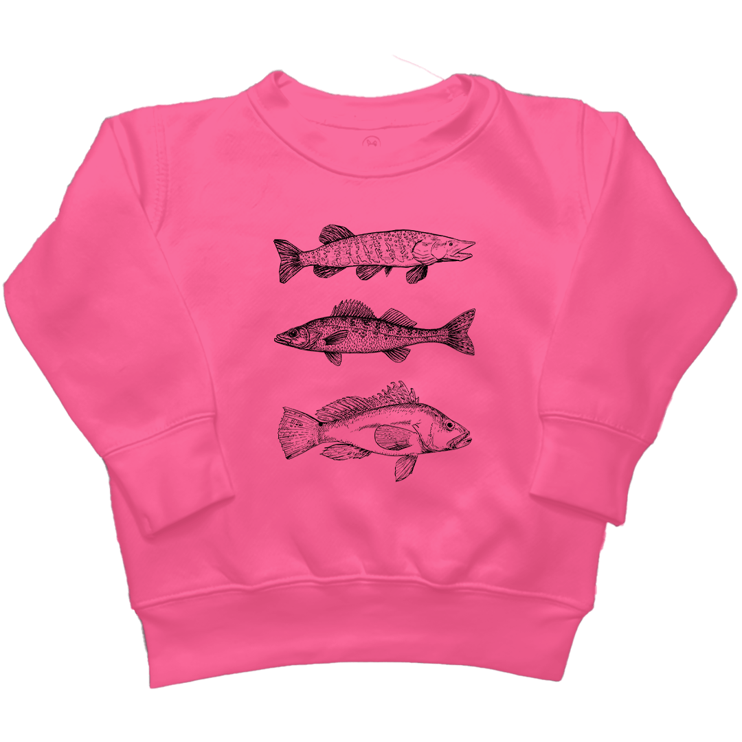 Midwest Fish Kids Crew Neck Sweatshirt - Muddy Boots Clothing - Crew Neck Sweatshirt
