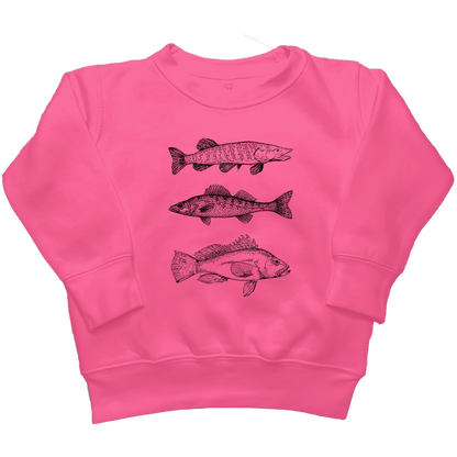 Midwest Fish Kids Crew Neck Sweatshirt - Muddy Boots Clothing - Crew Neck Sweatshirt