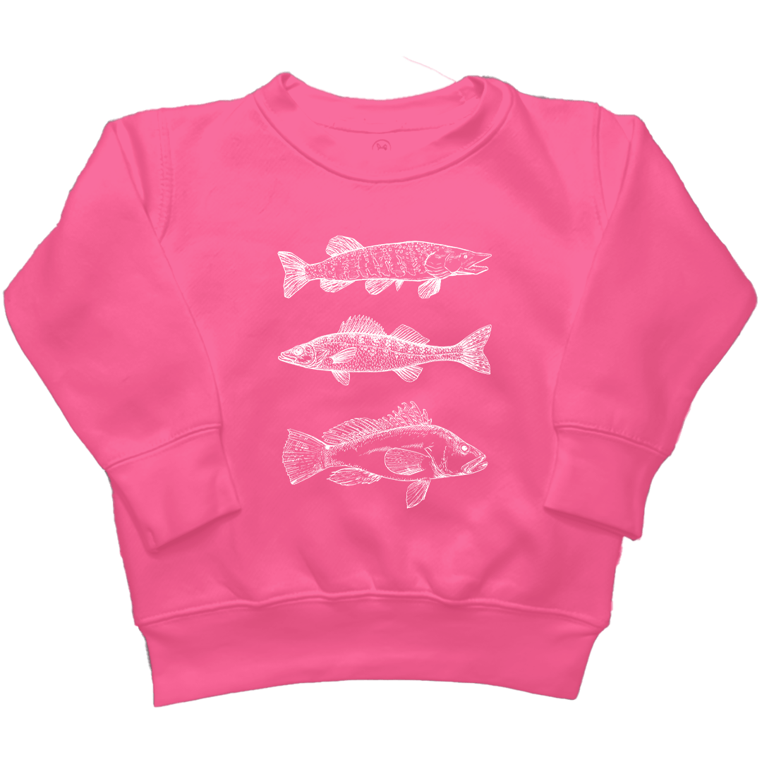 Midwest Fish Kids Crew Neck Sweatshirt - Muddy Boots Clothing - Crew Neck Sweatshirt