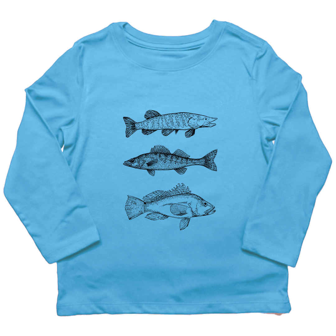 Midwest Fish Kids Long Sleeve Tee - Muddy Boots Clothing - Long Sleeve Tee