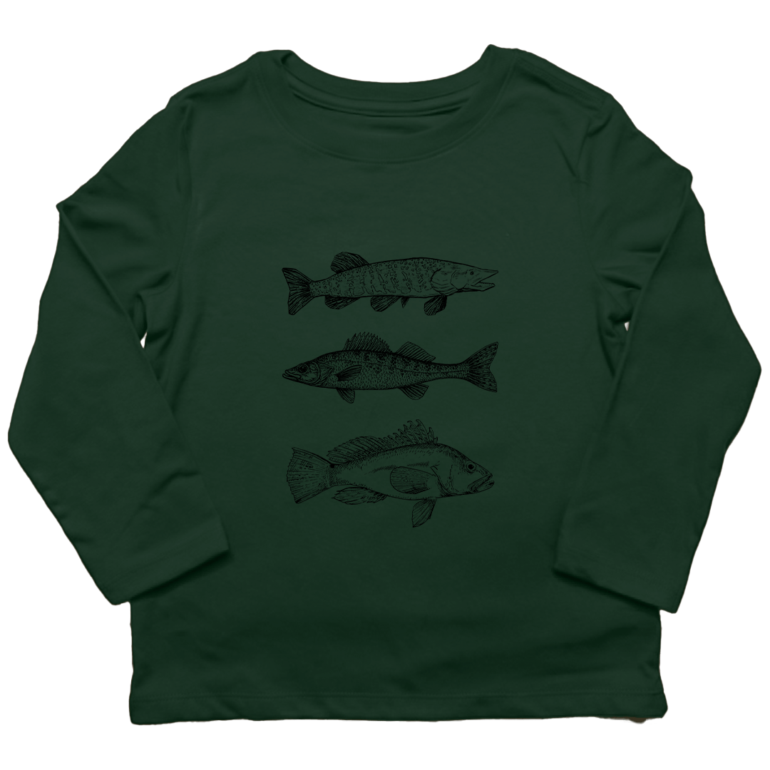 Midwest Fish Kids Long Sleeve Tee - Muddy Boots Clothing - Long Sleeve Tee
