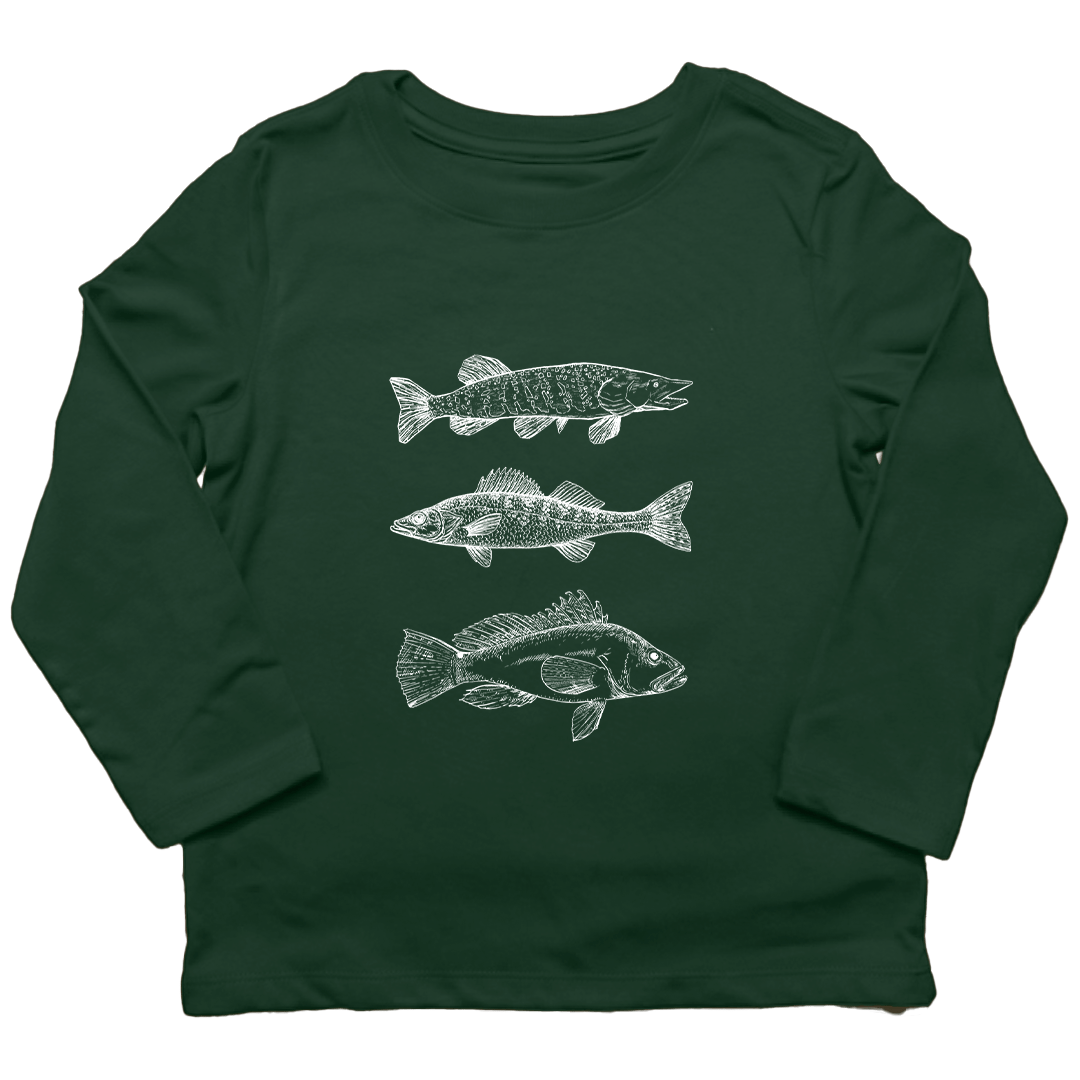 Midwest Fish Kids Long Sleeve Tee - Muddy Boots Clothing - Long Sleeve Tee