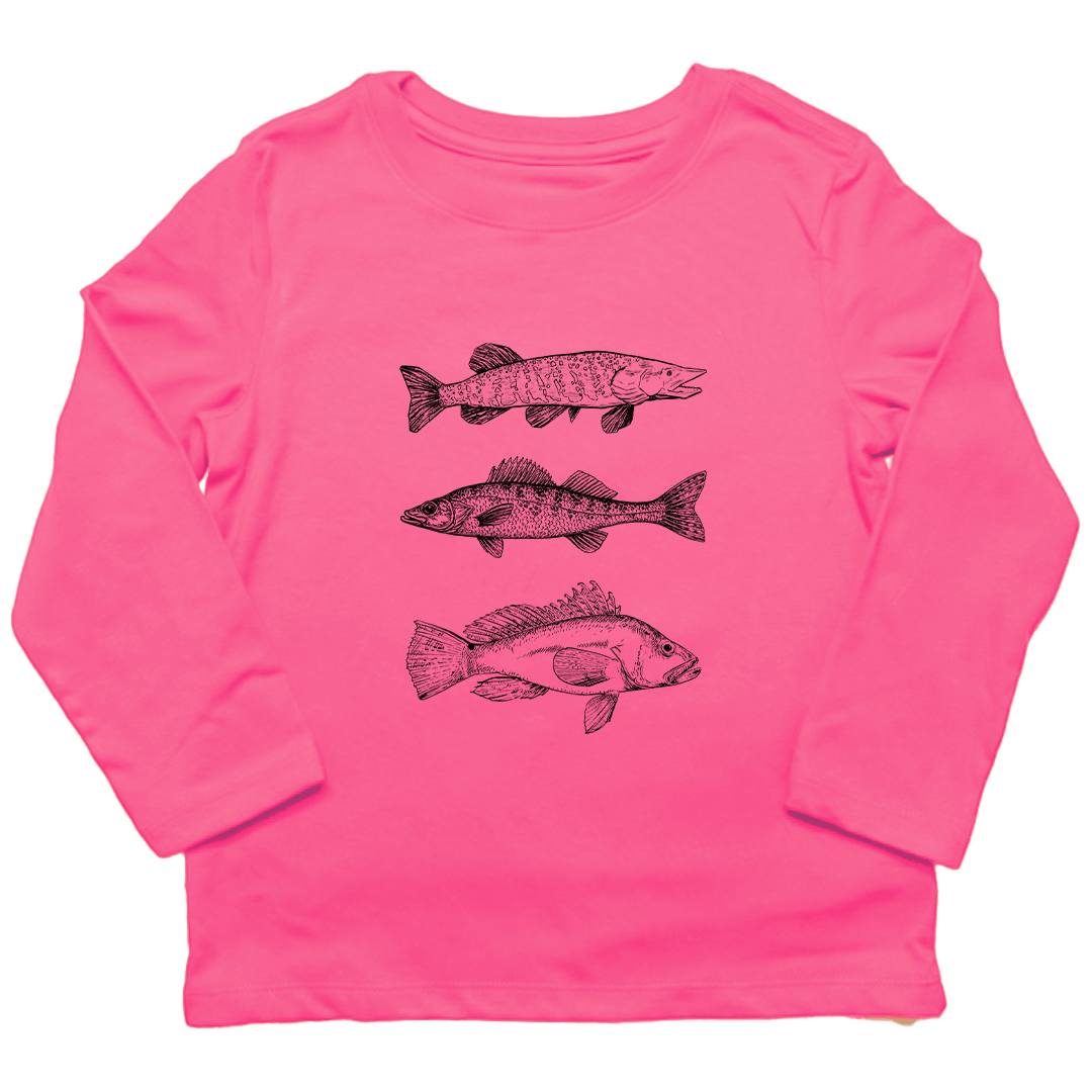 Midwest Fish Kids Long Sleeve Tee - Muddy Boots Clothing - Long Sleeve Tee