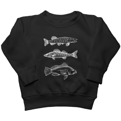 Midwest Fish Toddler Crew Neck Sweatshirt - Muddy Boots Clothing - Crew Neck Sweatshirt