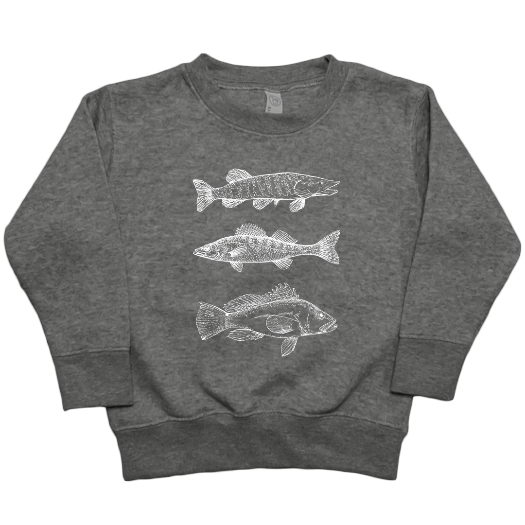 Midwest Fish Toddler Crew Neck Sweatshirt - Muddy Boots Clothing - Crew Neck Sweatshirt