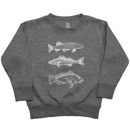 Midwest Fish Toddler Crew Neck Sweatshirt - Muddy Boots Clothing - Crew Neck Sweatshirt