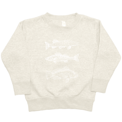 Midwest Fish Toddler Crew Neck Sweatshirt - Muddy Boots Clothing - Crew Neck Sweatshirt