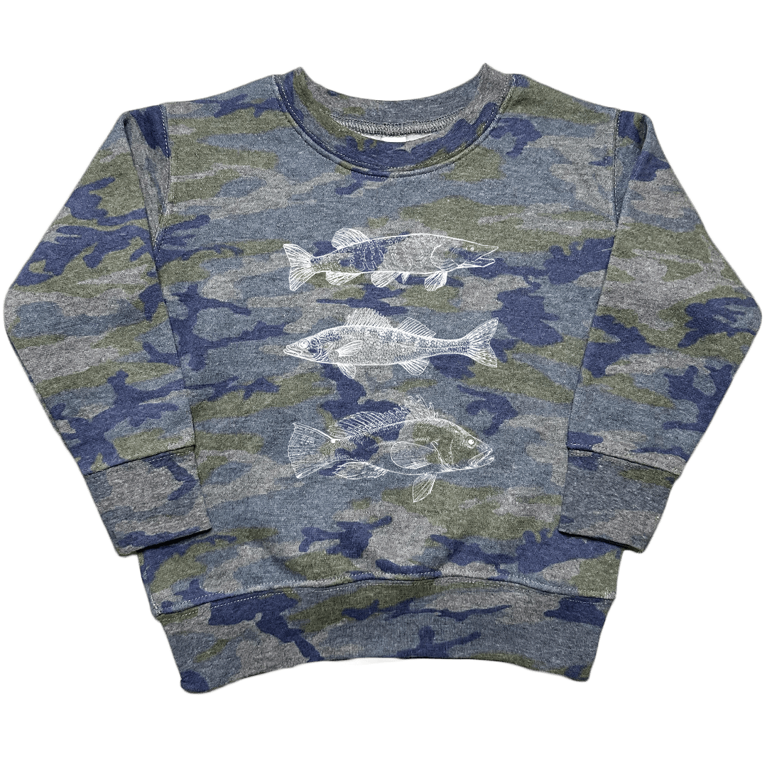 Midwest Fish Toddler Crew Neck Sweatshirt - Muddy Boots Clothing - Crew Neck Sweatshirt
