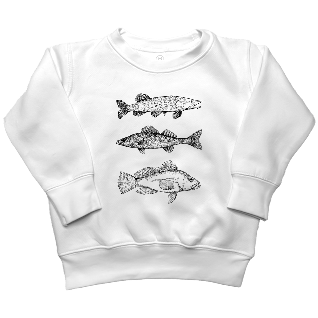 Midwest Fish Toddler Crew Neck Sweatshirt - Muddy Boots Clothing - Crew Neck Sweatshirt