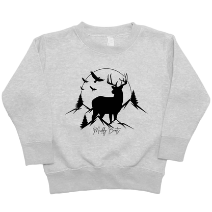 Mountain Deer Kids Crew Neck Sweatshirt - Muddy Boots Clothing - Crew Neck Sweatshirt