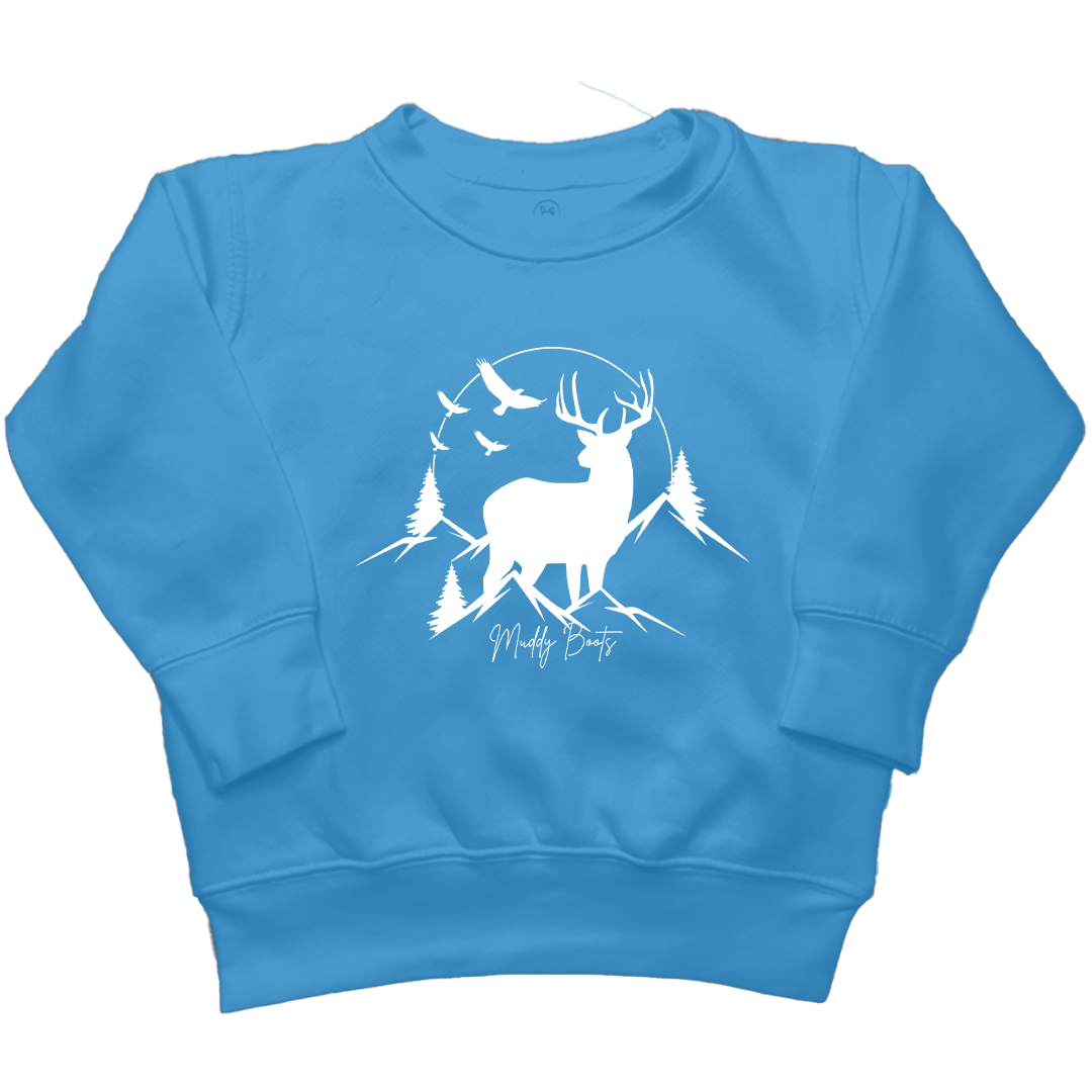 Mountain Deer Kids Crew Neck Sweatshirt - Muddy Boots Clothing - Crew Neck Sweatshirt