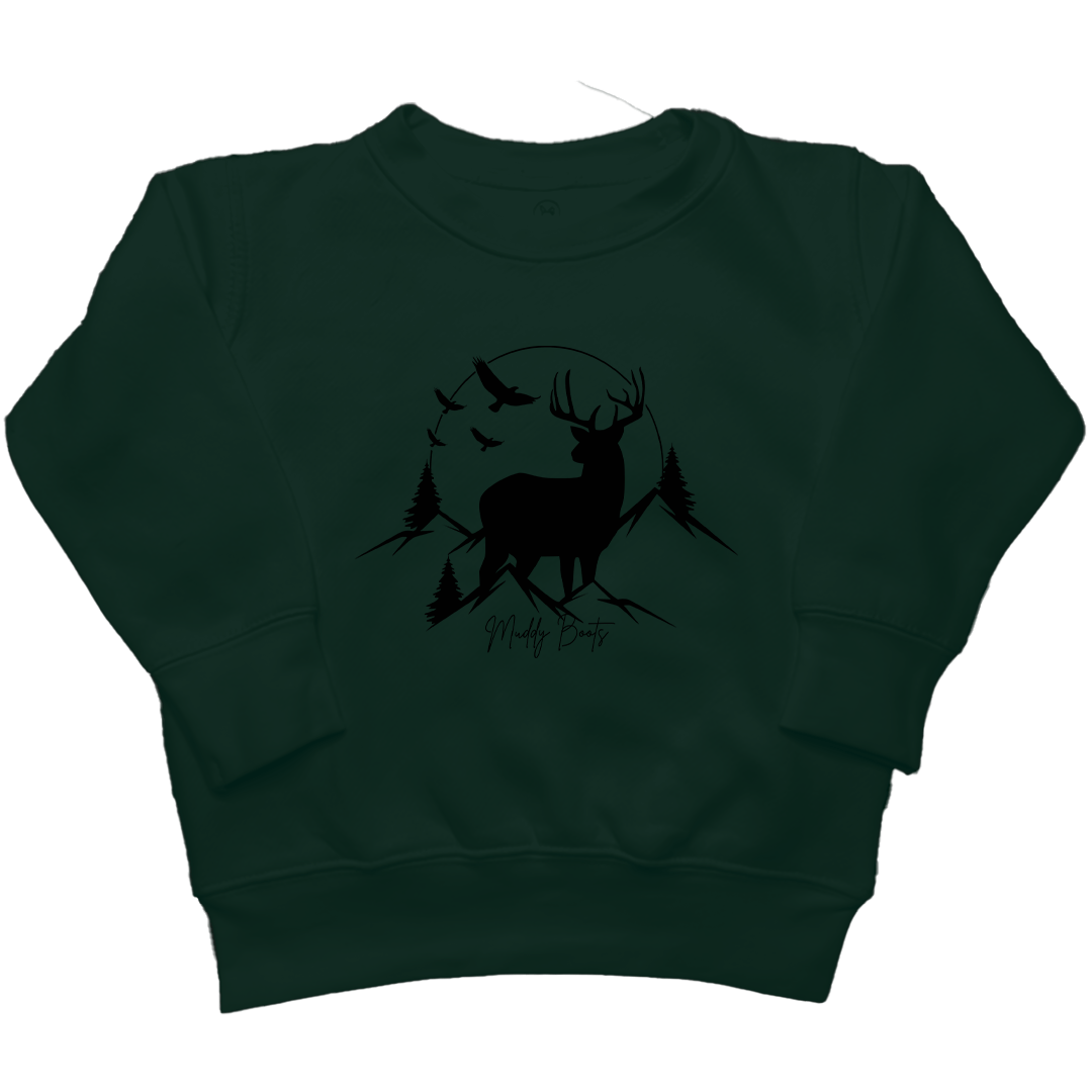 Mountain Deer Kids Crew Neck Sweatshirt - Muddy Boots Clothing - Crew Neck Sweatshirt