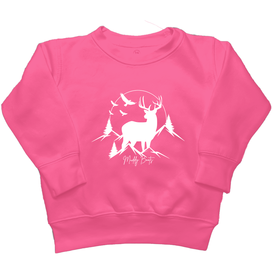 Mountain Deer Kids Crew Neck Sweatshirt - Muddy Boots Clothing - Crew Neck Sweatshirt