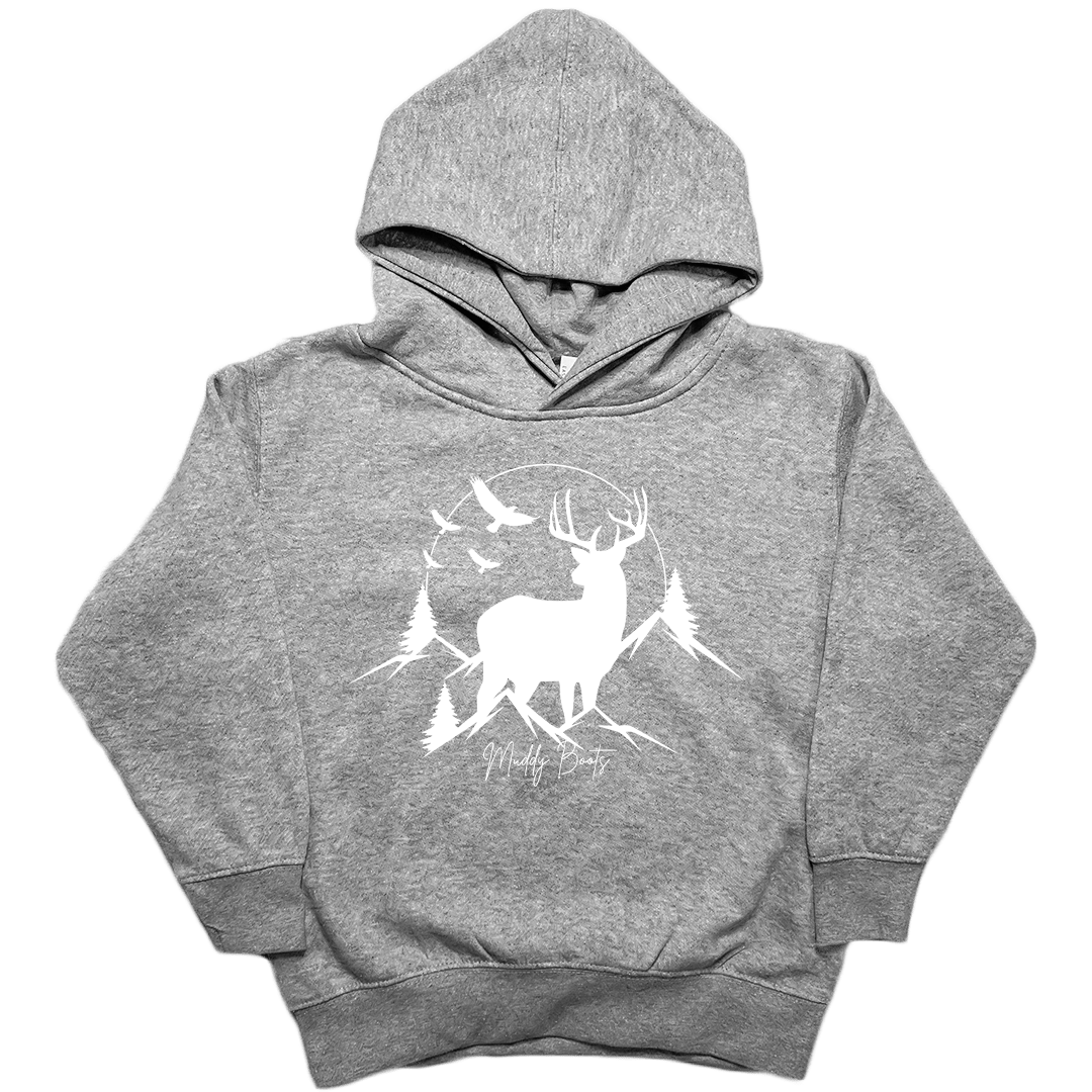 Mountain Deer Kids Hoodie - Muddy Boots Clothing - Hoodie