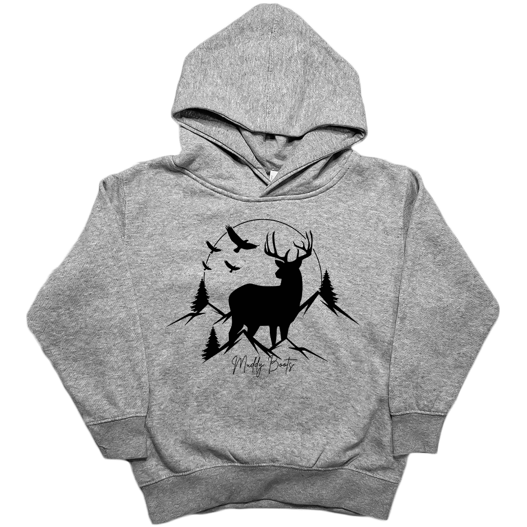 Mountain Deer Kids Hoodie - Muddy Boots Clothing - Hoodie
