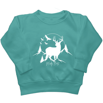 Mountain Deer Toddler Crew Neck Sweatshirt - Muddy Boots Clothing - Crew Neck Sweatshirt