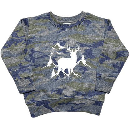 Mountain Deer Toddler Crew Neck Sweatshirt - Muddy Boots Clothing - Crew Neck Sweatshirt