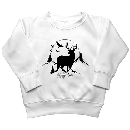Mountain Deer Toddler Crew Neck Sweatshirt - Muddy Boots Clothing - Crew Neck Sweatshirt