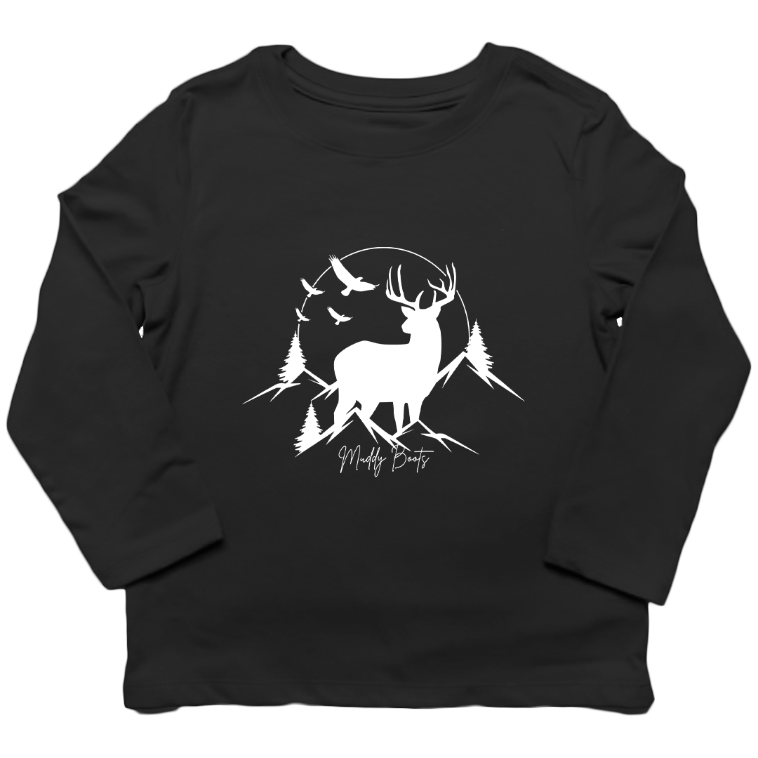 Mountain Deer Toddler Long Sleeve Tee - Muddy Boots Clothing - Long Sleeve Tee